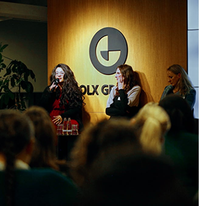 Angeley Mullins delivering speaking at a panel